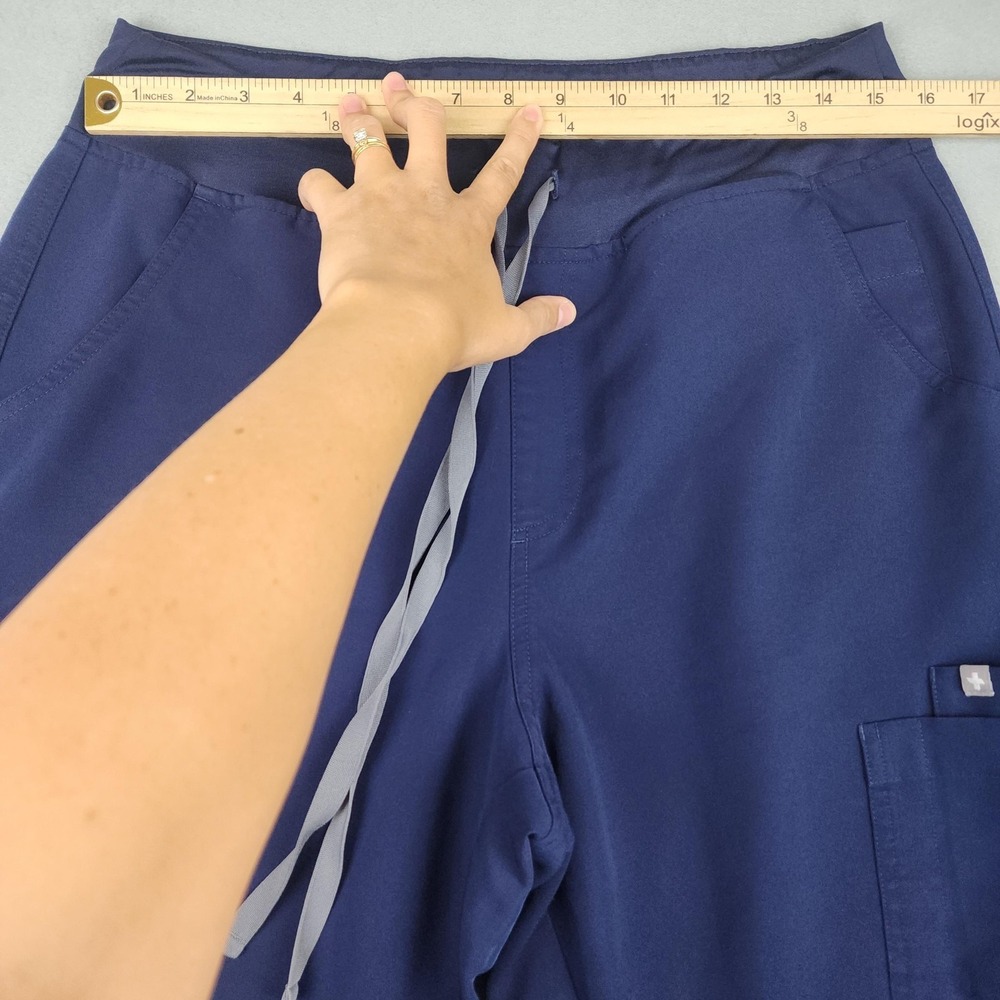 FIGS Scrub Set Womens L Blue Technical Collection Casma V Neck Top Cargo Pants - Picture 15 of 16